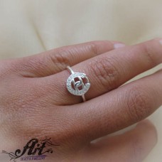 Сребърен дамски пръстен с цирконий R-843